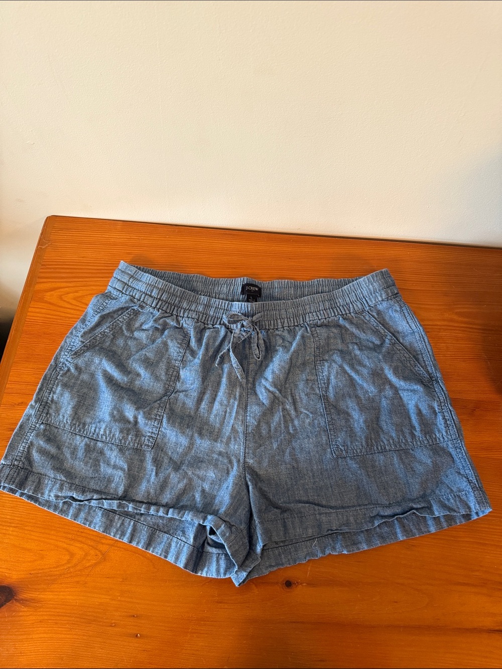 J. Crew Blue High-Waist Drawstring Casual Shorts